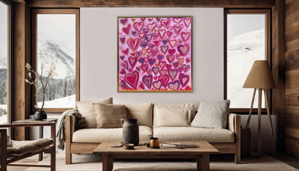 1000 Hearts Painting Wallart