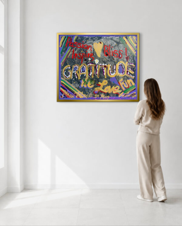 Bliss Magic Gratitude Mixed Media Painting Wallart