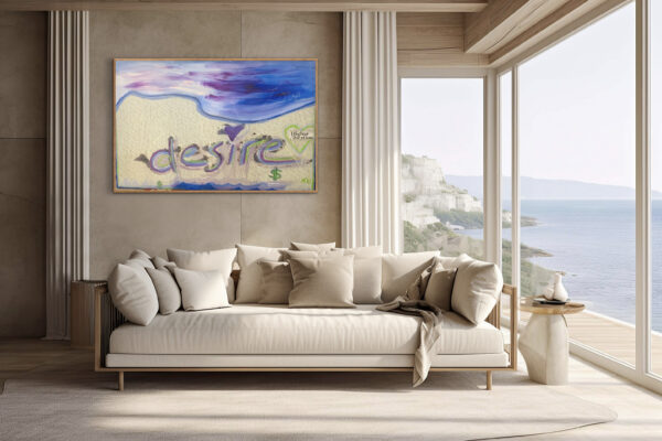 Malibu Desire Collage Mixed Media Painting Wallart
