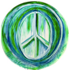 Peace is Love Circular Painting