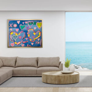Sweetheart Love Mixed Media Painting Wall Hanging