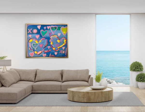 Sweetheart Love Mixed Media Painting Wall Hanging