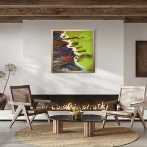 Waves of Love Mixed Media Painting Wallart