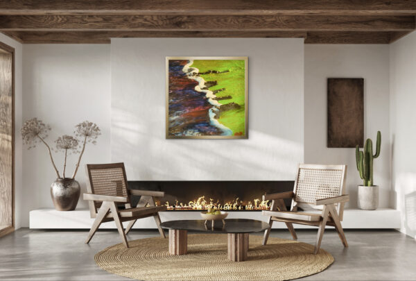 Waves of Love Mixed Media Painting Wallart